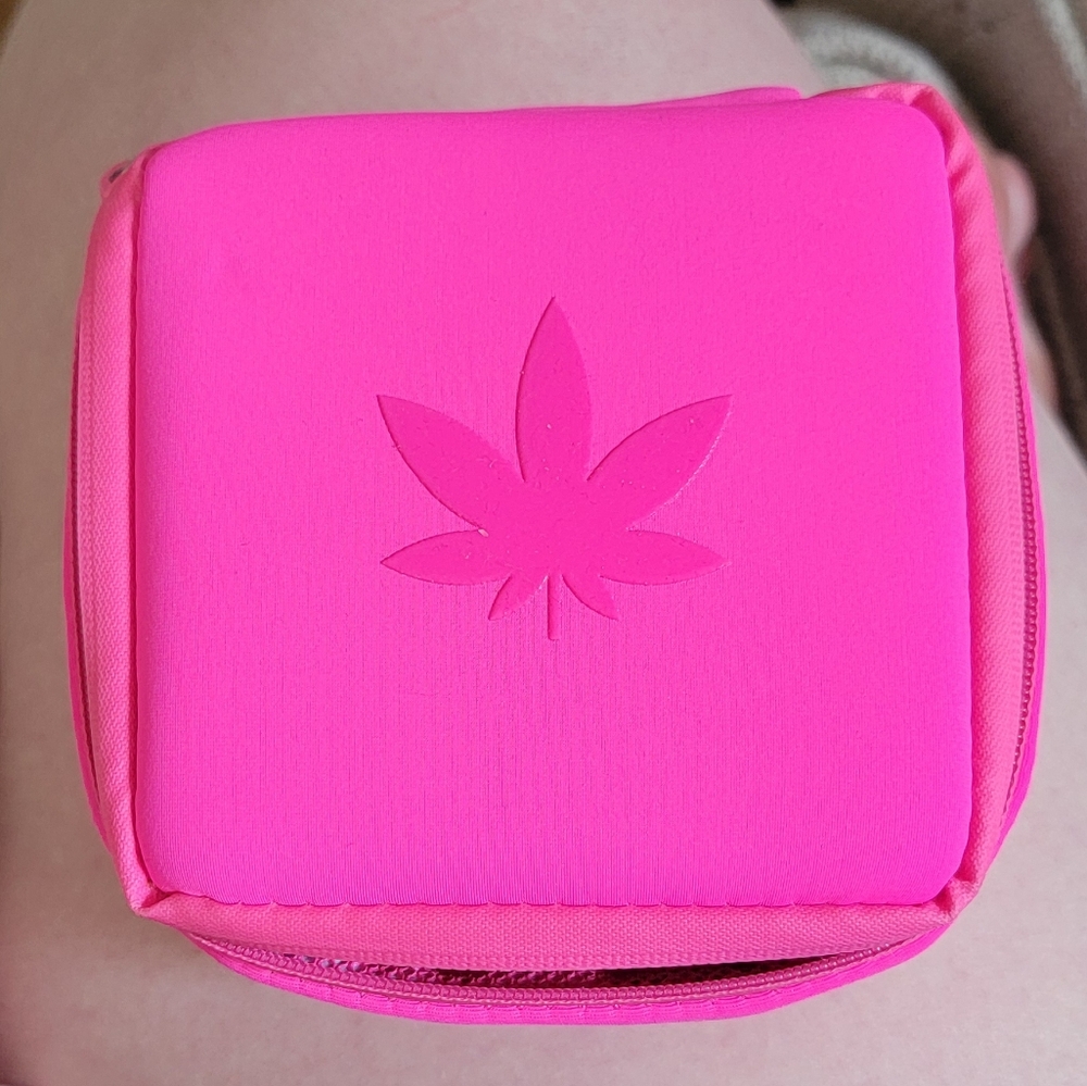 LAST DAY - 10/19/2025 Vibrant Pink Pouch with "Leaf" Design